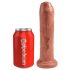 Dildo Realistico King Cock con Prepuzio Scorrevole 18cm - Marrone Naturale 