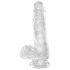 Dildo Trasparente King Cock Clear 6 con Ventosa e Testicoli (15cm) 