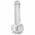 Dildo Trasparente King Cock Clear 6 con Ventosa e Testicoli (15cm) 