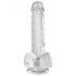 Dildo Trasparente King Cock Clear 6 con Ventosa e Testicoli (15cm) 