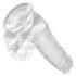 Dildo Trasparente King Cock Clear 6 con Ventosa e Testicoli (15cm) 