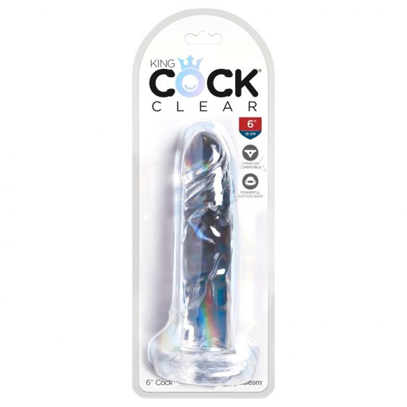 King Cock Trasparente con Ventosa e Testicoli - Dildo 20cm 