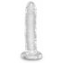 King Cock Trasparente con Ventosa e Testicoli - Dildo 20cm 