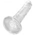 King Cock Trasparente con Ventosa e Testicoli - Dildo 20cm 