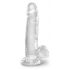 Dildo King Cock Clear 7 con ventosa e testicoli (18cm) 