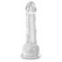 Dildo King Cock Clear 7 con ventosa e testicoli (18cm) 