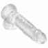 Dildo King Cock Clear 7 con ventosa e testicoli (18cm) 