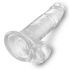 Dildo King Cock Clear 7 con ventosa e testicoli (18cm) 