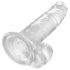 Dildo King Cock Clear 7 con ventosa e testicoli (18cm) 