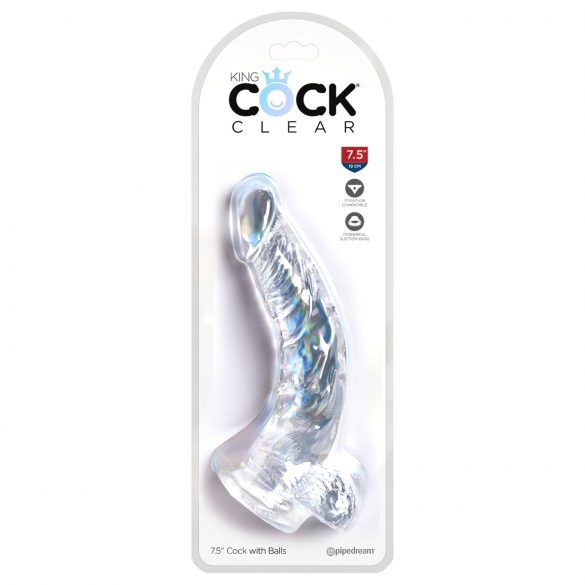 King Cock Clear 7,5 - fallo realistico con base a ventosa (19cm)