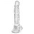 Dildo Trasparente King Cock Clear 8 con Ventosa e Testicoli (20cm) 