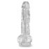 Dildo Trasparente King Cock Clear 8 con Ventosa e Testicoli (20cm) 