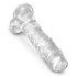 Dildo Trasparente King Cock Clear 8 con Ventosa e Testicoli (20cm) 