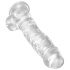 Dildo Trasparente King Cock Clear 8 con Ventosa e Testicoli (20cm) 