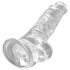 Dildo Trasparente King Cock Clear 8 con Ventosa e Testicoli (20cm) 