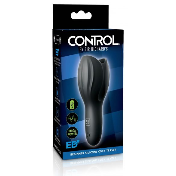 Control Cock Teaser - vibratore per glande impermeabile e ricaricabile (nero)