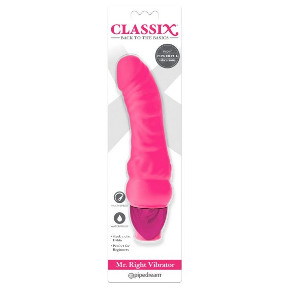 Classix Mr. Right - Vibratore in silicone fallico per principianti (rosa) 