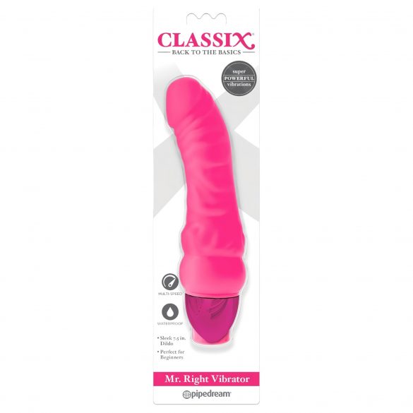 Classix Mr. Right - vibratore in silicone con pene per principianti (rosa)