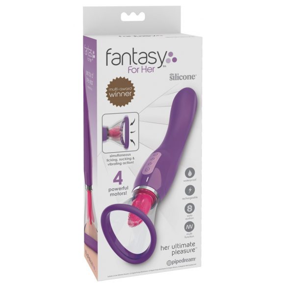 Vibratore Ricaricabile Fantasy a 4 Motori - Stimolatore Clitorideo, Leccatore e Vibratore Vaginale (Viola) 