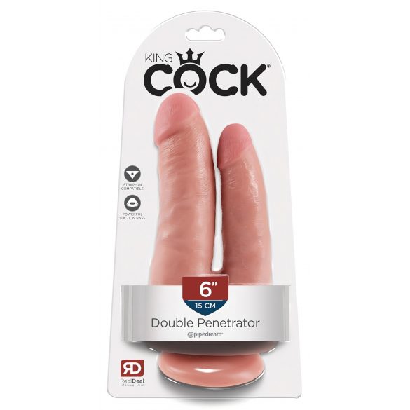 Doppio Penetratore Realistico King Cock - Dildo Duplice (Naturale) 