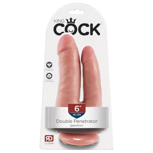 King Cock Double Penetrator - doppio dildo realistico (naturale)