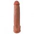 King Cock 15 - dildo gigante con base a ventosa e testicoli (38 cm) - tonalità naturale scura