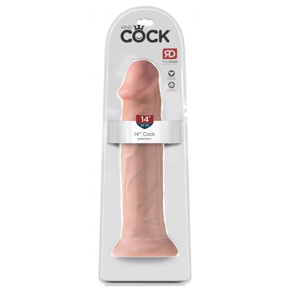 Gigante Dildo Realistico King Cock con Ventosa - 36cm, Colore Naturale 