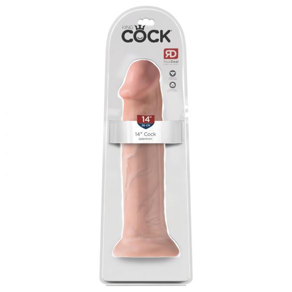 Gigante Dildo Realistico King Cock con Ventosa - 36cm, Colore Naturale 