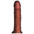 Vibratore Thrust&Heat di King Cock Plus con Testicoli 7,5" - Marrone 