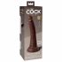 Dildo Realistico con Ventosa "King Cock Elite" - Doppio Strato in Silicone (18cm) - Marrone 