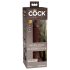 Dildo Realistico con Ventosa "King Cock Elite" - Doppio Strato in Silicone (18cm) - Marrone 