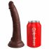 Dildo Realistico con Ventosa "King Cock Elite" - Doppio Strato in Silicone (18cm) - Marrone 