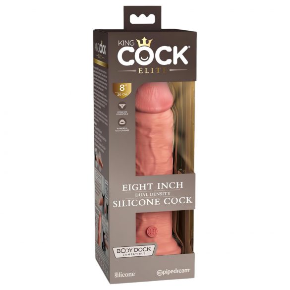 Dildo Realistico King Cock Elite 8 con Ventosa (20cm) - Color Carne 