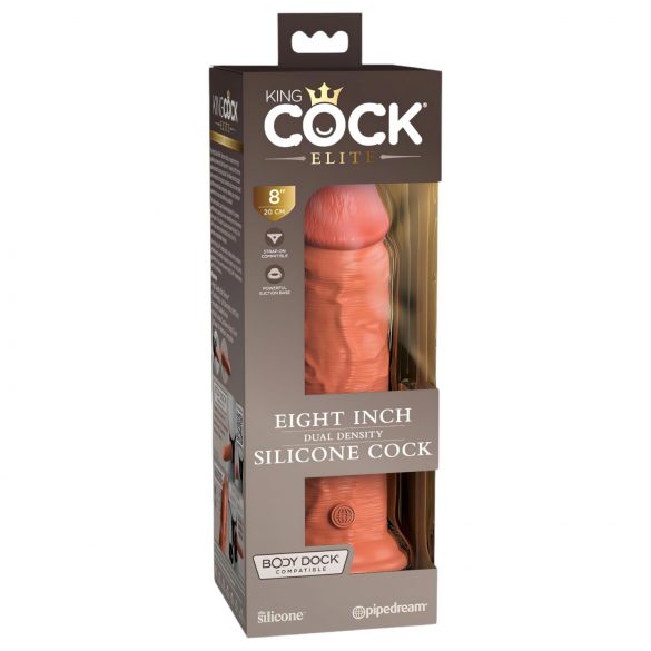 Re del Cock Elite 8 - dildo con base a ventosa (20 cm) - naturale scuro