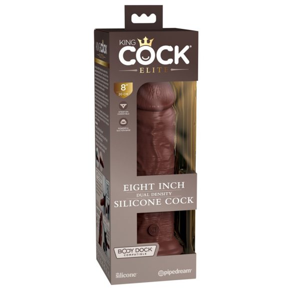 Dildo realistico con ventosa King Cock Elite 8 (20cm) - marrone 