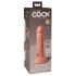 Dildo in Silicone Biregimentato "King Cock Elite" con Ventosa e Vibrazione Realistica (15 cm) - Color Carne 