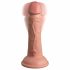 Dildo in Silicone Biregimentato "King Cock Elite" con Ventosa e Vibrazione Realistica (15 cm) - Color Carne 