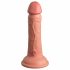 Dildo in Silicone a Doppio Strato con Ventosa, Realistico e Vibrante "King Cock Elite 6" - 15cm (Color Naturale Scuro) 