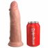 Dildo Siliconico Realistico King Cock Elite con Base a Ventosa e Vibrazione (20cm) - Colore Naturale 