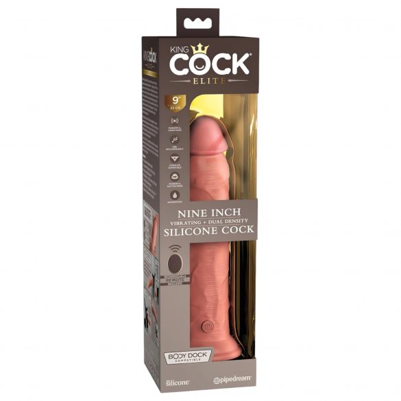 King Cock Elite 9 - vibratore con ventosa 23cm - naturale