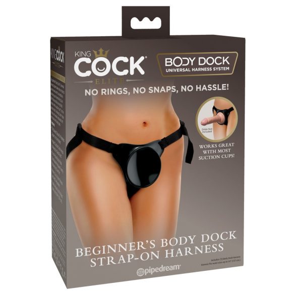 Body Dock Elite King Cock per Principianti - Imbracatura Strap-On (Nera) 