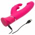 Vibratore Dual Density HappyRabbit con stimolatore clitorideo impermeabile (rosa) 