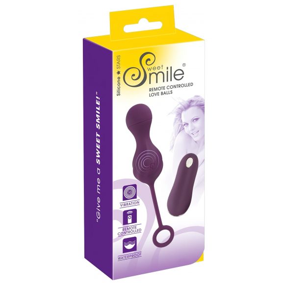 Palline d'Amore SMILE Ricaricabili con Telecomando - Uovo Vibrante Viola 