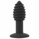 Vibratore anale in silicone ricaricabile Black Velvet Twist (nero) 