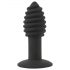 Black Velvet Twist - vibratore anale in silicone ricaricabile (nero)