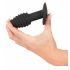 Vibratore anale in silicone ricaricabile Black Velvet Twist (nero) 