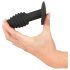 Vibratore anale in silicone ricaricabile Black Velvet Twist (nero) 