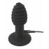 Black Velvet Twist - vibratore anale in silicone ricaricabile (nero)