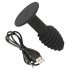 Black Velvet Twist - vibratore anale in silicone ricaricabile (nero)