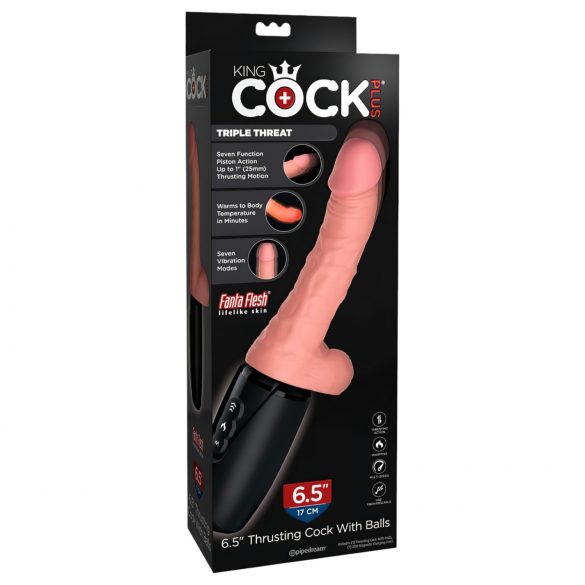 King Cock Plus 6,5 - Vibratore realistico con testicoli - Naturale